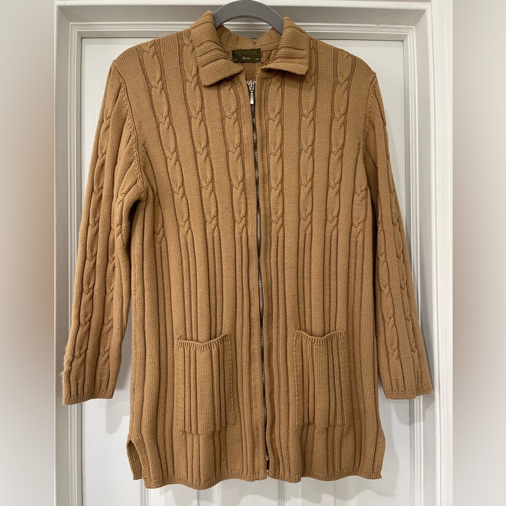 Tan Cable Knit Women's Jacket